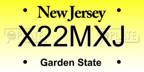 X22MXJ New Jersey License Plate