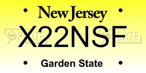 X22NSF New Jersey License Plate