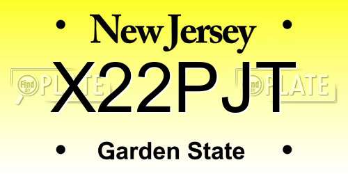 X22PJT New Jersey License Plate