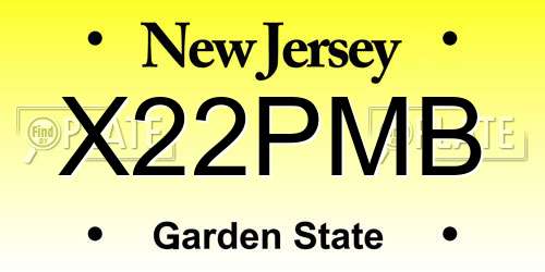 X22PMB New Jersey License Plate