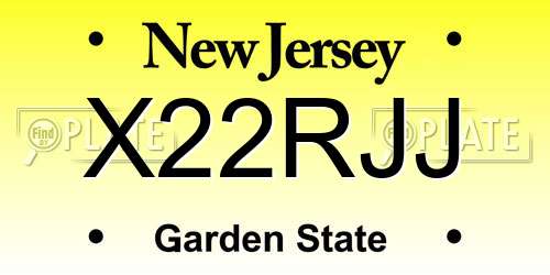 X22RJJ New Jersey License Plate