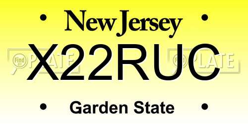 X22RUC New Jersey License Plate