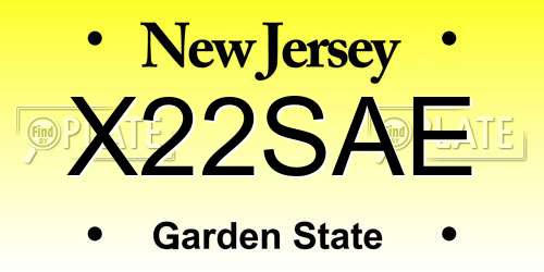 X22SAE New Jersey License Plate
