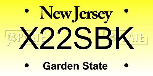 X22SBK New Jersey License Plate