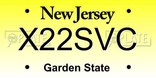 X22SVC New Jersey License Plate