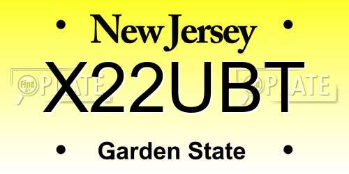 X22UBT New Jersey License Plate