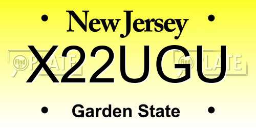 X22UGU New Jersey License Plate