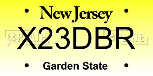 X23DBR New Jersey License Plate
