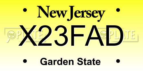 X23FAD New Jersey License Plate