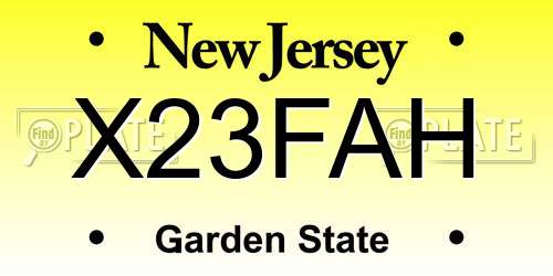 X23FAH New Jersey License Plate