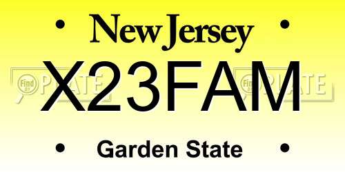 X23FAM New Jersey License Plate