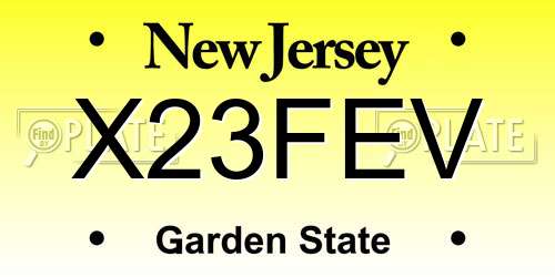 X23FEV New Jersey License Plate