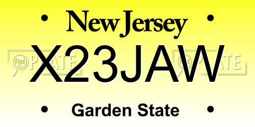X23JAW New Jersey License Plate