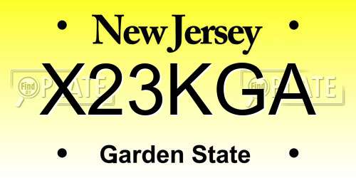 X23KGA New Jersey License Plate