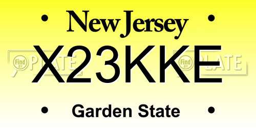 X23KKE New Jersey License Plate