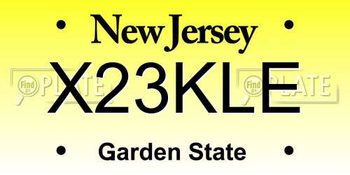 X23KLE New Jersey License Plate