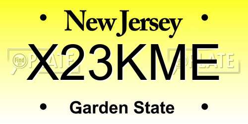 X23KME New Jersey License Plate