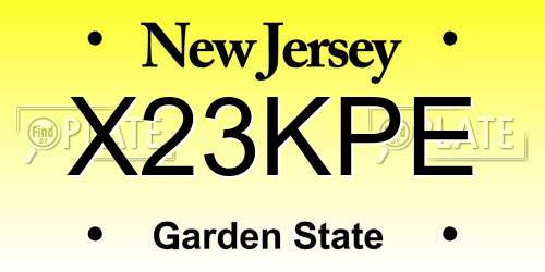 X23KPE New Jersey License Plate