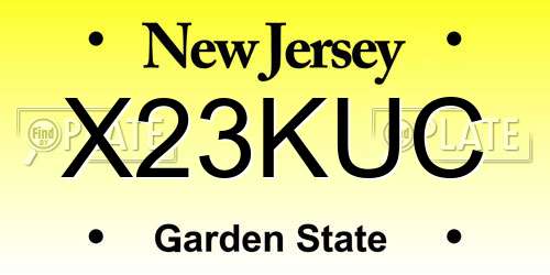 X23KUC New Jersey License Plate