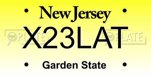 X23LAT New Jersey License Plate