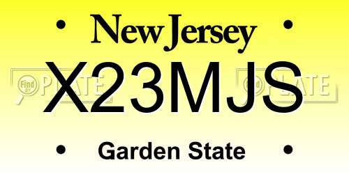 X23MJS New Jersey License Plate