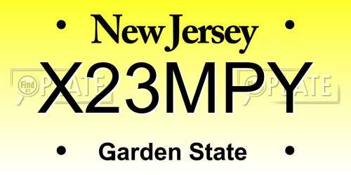 X23MPY New Jersey License Plate