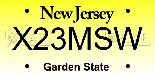 X23MSW New Jersey License Plate