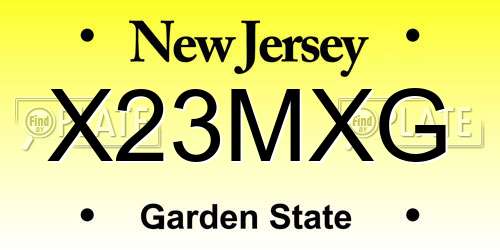 X23MXG New Jersey License Plate