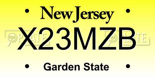 X23MZB New Jersey License Plate