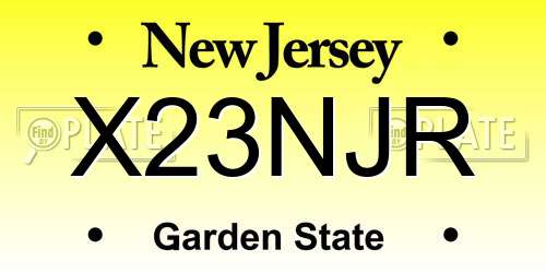 X23NJR New Jersey License Plate