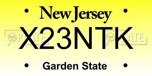 X23NTK New Jersey License Plate