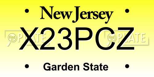 X23PCZ New Jersey License Plate