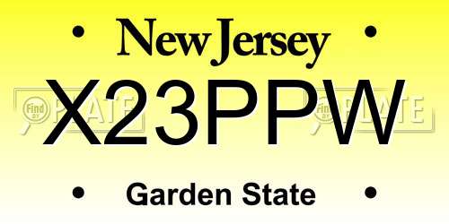 X23PPW New Jersey License Plate