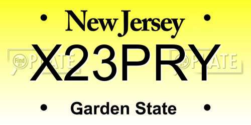 X23PRY New Jersey License Plate