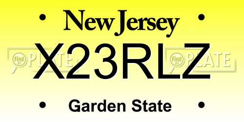 X23RLZ New Jersey License Plate