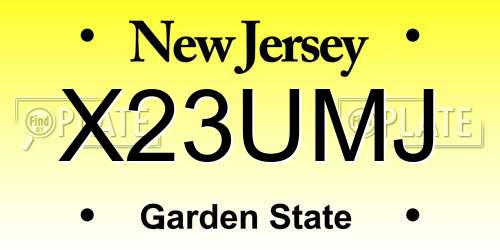 X23UMJ New Jersey License Plate