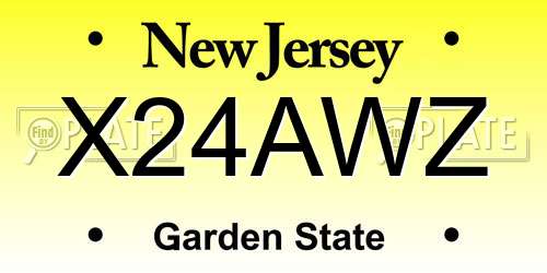 X24AWZ New Jersey License Plate