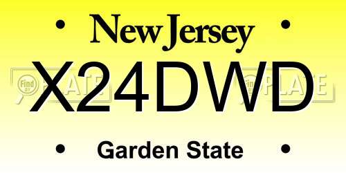X24DWD New Jersey License Plate