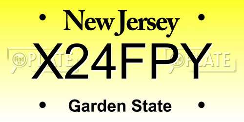 X24FPY New Jersey License Plate