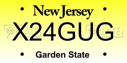 X24GUG New Jersey License Plate