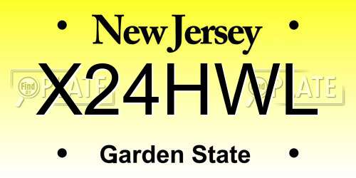 X24HWL New Jersey License Plate