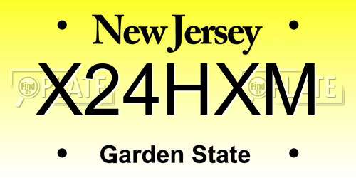 X24HXM New Jersey License Plate