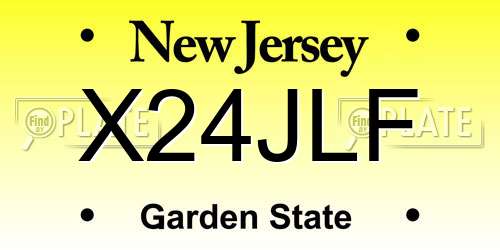 X24JLF New Jersey License Plate
