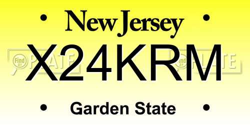 X24KRM New Jersey License Plate