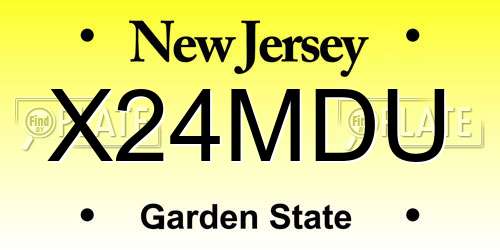 X24MDU New Jersey License Plate