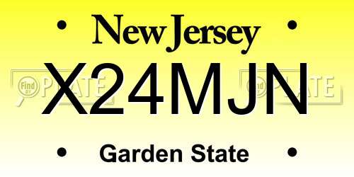 X24MJN New Jersey License Plate