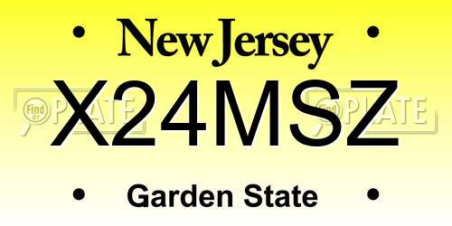 X24MSZ New Jersey License Plate
