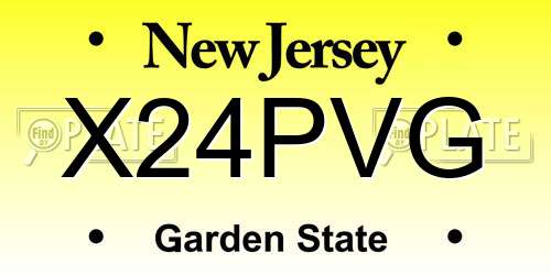 X24PVG New Jersey License Plate