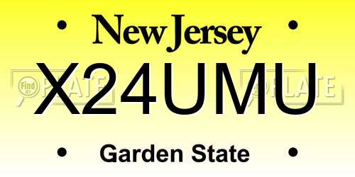 X24UMU New Jersey License Plate