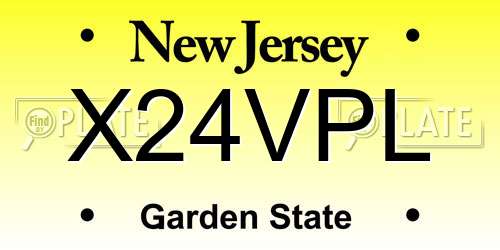 X24VPL New Jersey License Plate